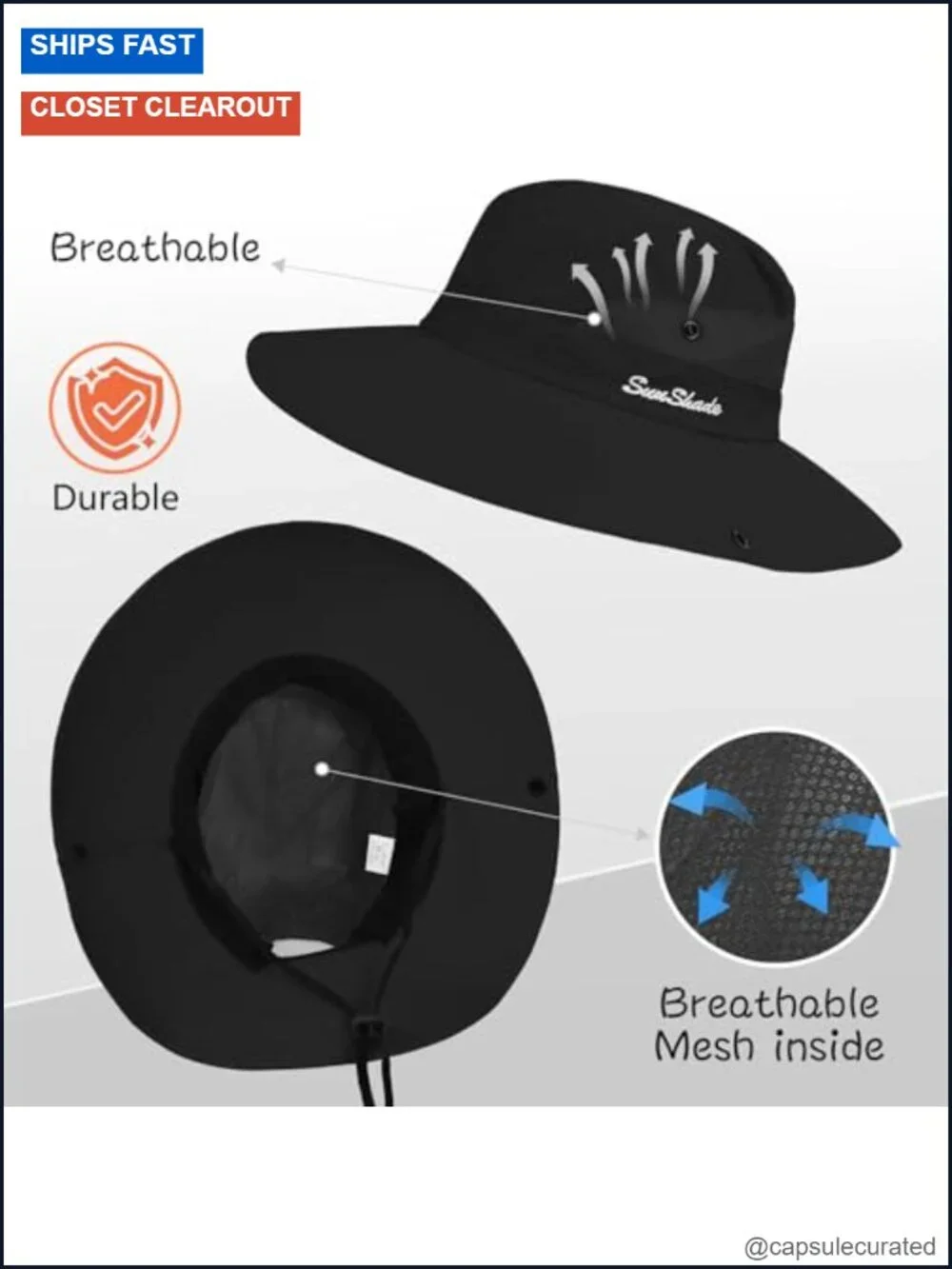 Women's Safari Sun Hat Wide Brim UV Protection Foldable Fishing Hat